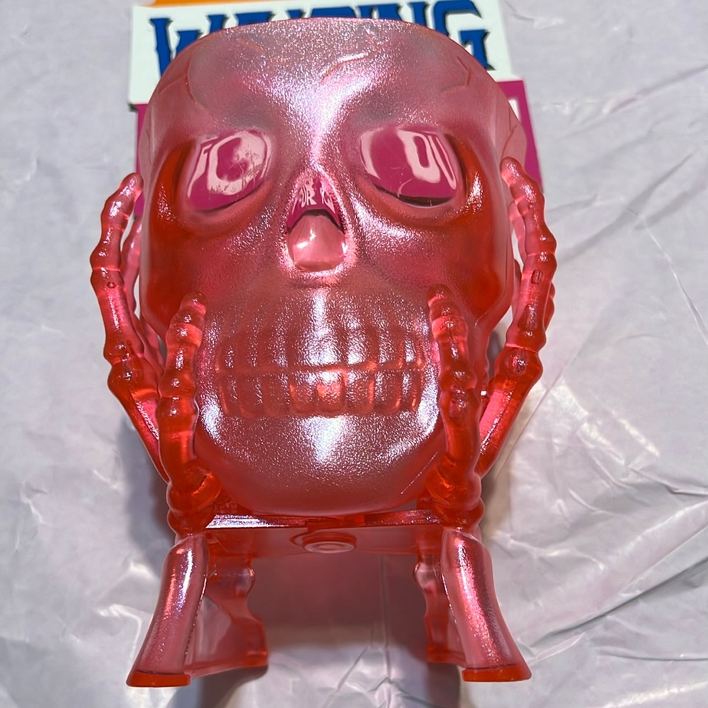New Halloween Dazzle Skull Skeleton Plastic Candy Dish - Pink (Delta)